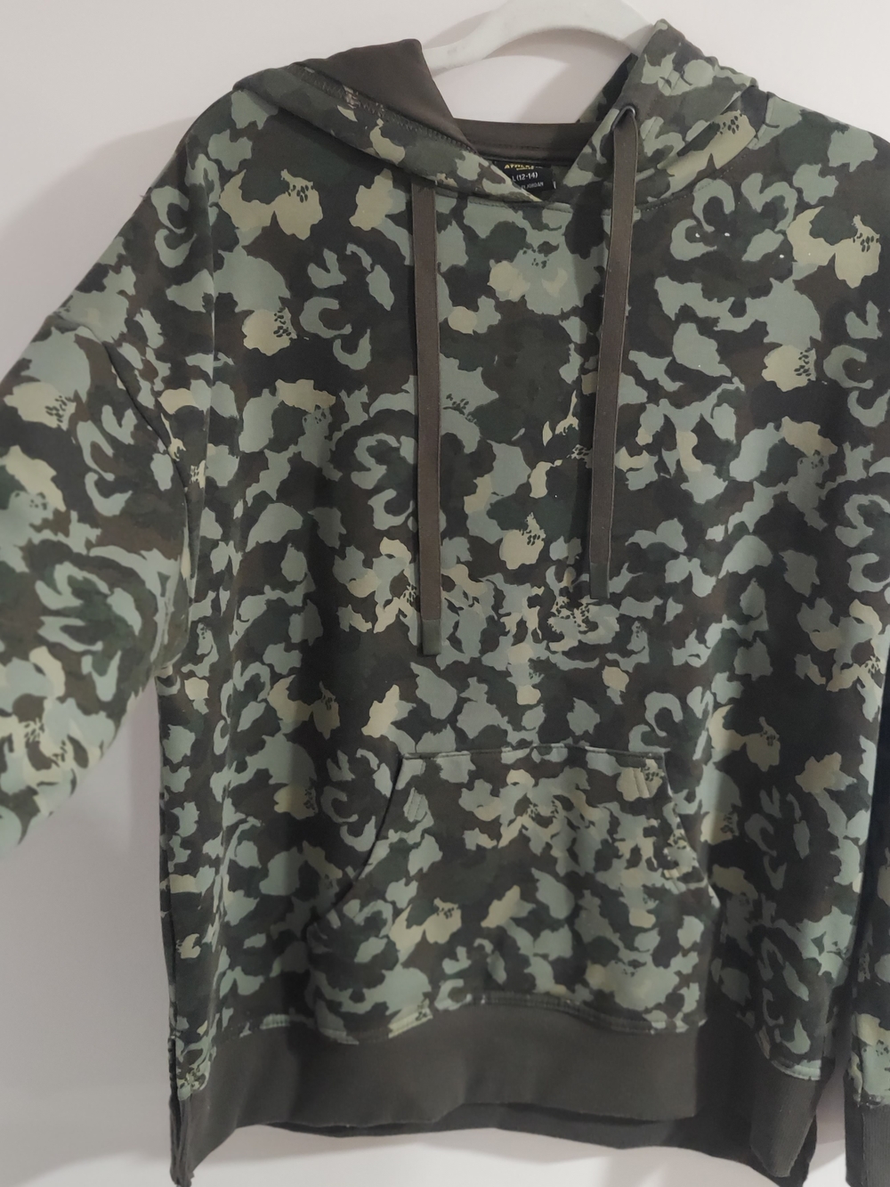Athletic Works Men's Green Camo Crewneck Hoodie